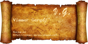Vimmer Gergő névjegykártya
